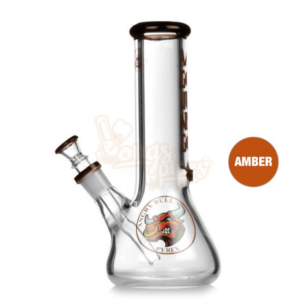 Agung Angry Bull Beaker Slider Bong Size Medium 25cm Amber