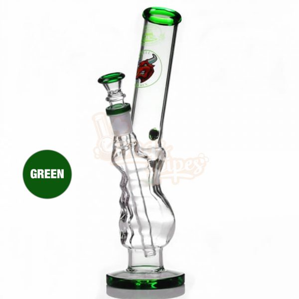 Agung Angry Bull Gripper Full Glass Bong 29cm Green