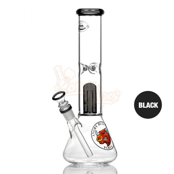 Agung Angry Bull Percolator Full Glass Bong 29cm Black