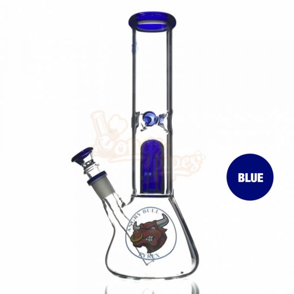 Agung Angry Bull Percolator Full Glass Bong 29cm Blue