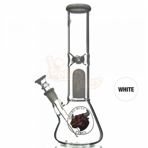 Agung Angry Bull Percolator Full Glass Bong 29cm White