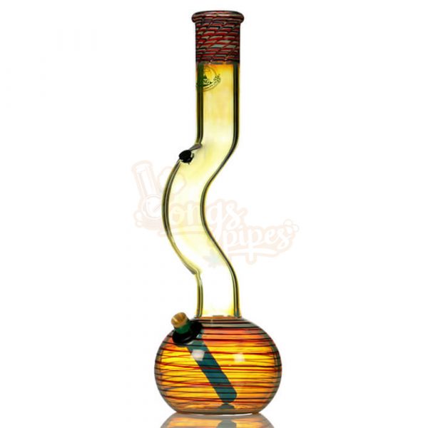 Agung Gold Fume Curve Color Glass Bong 36cm