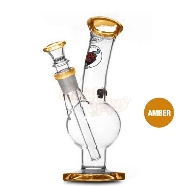 Agung Little Bull Black Full Glass Bong 20cm Amber