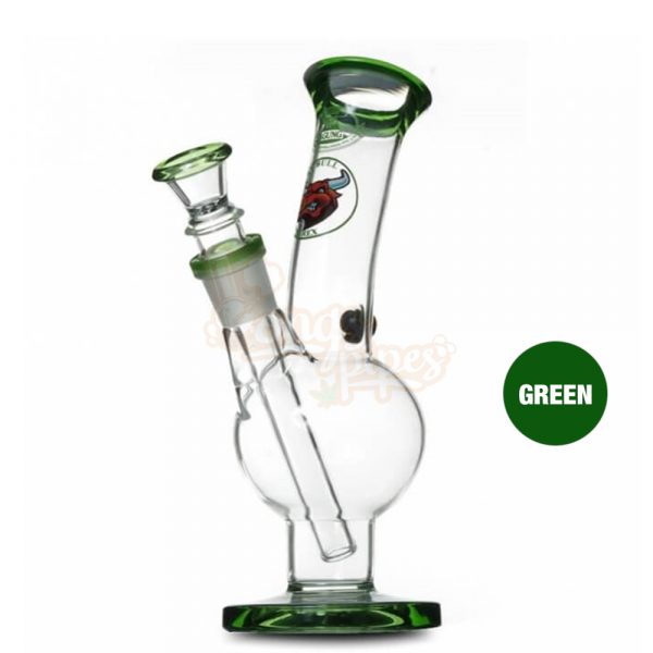 Agung Little Bull Black Full Glass Bong 20cm Green