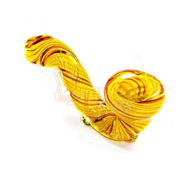 Agung Sherlock Glass Bubbler Pipe Yellow