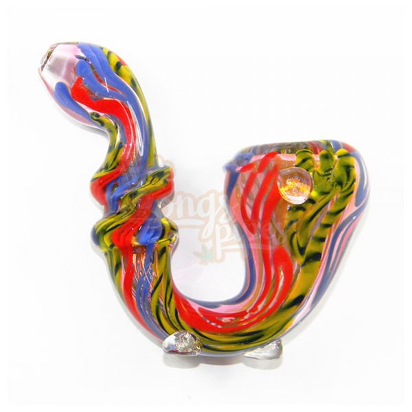 Agung Sherlock Glass Bubbler Pipe Rainbow