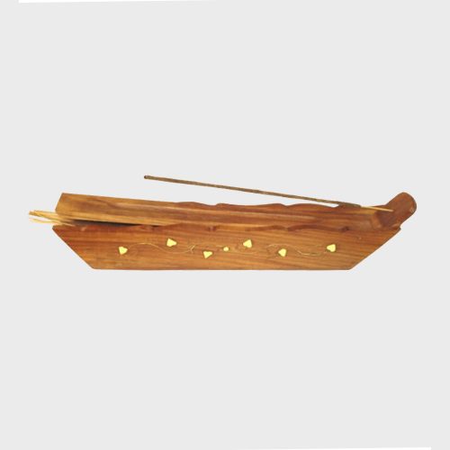 Ash Catcher Wooden Box Boat Incense Burner