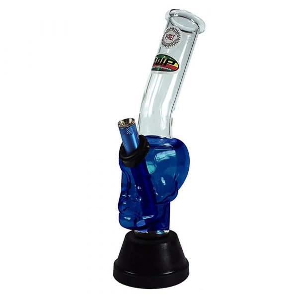Blue Bonza Glass Skull 26cm