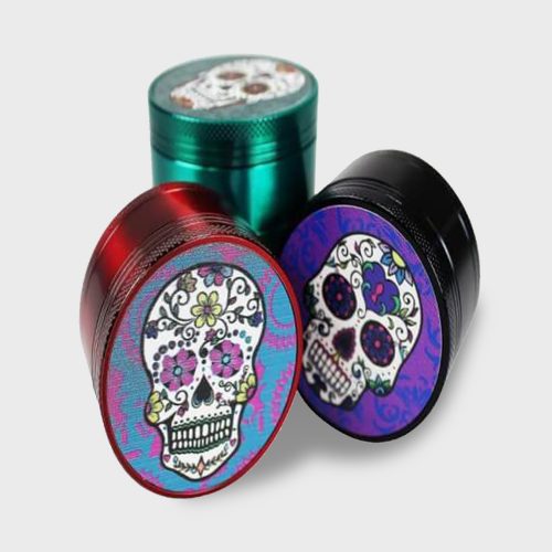 Candy Skull Pattern Laser Cut Grinder 3-Part