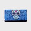 Candy Skulls PU Tobacco Pouch Holds 25g Blue