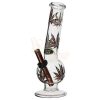 Medium Bent Bubble Bong With Leaf Print 28cm