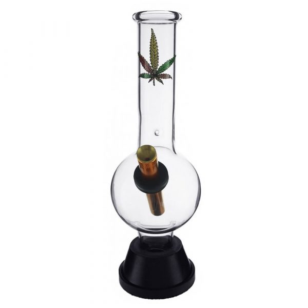 Medium Glass Bonza Bubble Coloured Leaf 25cm