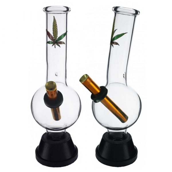 Medium Glass Bonza Bubble Coloured Leaf 25cm