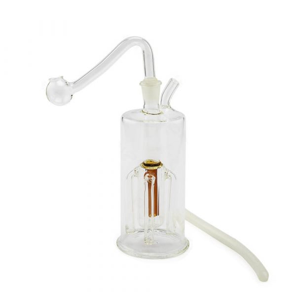 Mini Glass Tobacco Pipe With Percolator 12cm