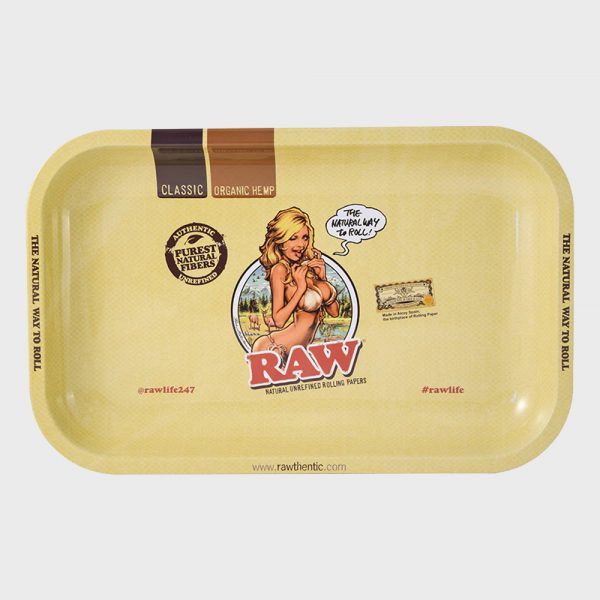 RAW Printed Bikini Girl Metal Rolling Tray 27x17 cm