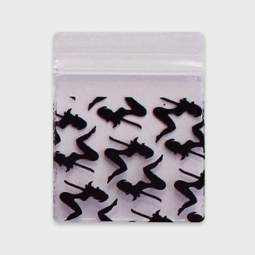 Resealable Plastic Bags 25×25 mm with Black Lady Patterns