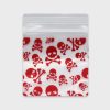 Resealable Plastic Bags 25×25 mm with Red Skull Patterns