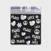 Resealable Plastic Bags 30×30 mm Black with Peace Printed Patterns