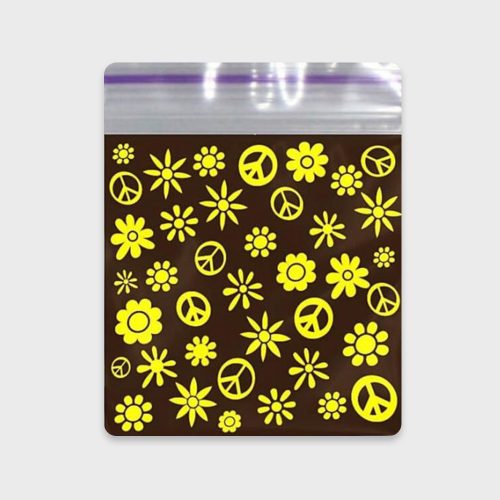 Resealable Plastic Bags 40×40 mm Black with Hippie Printed Patterns