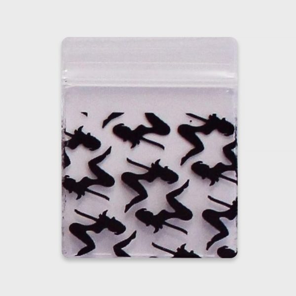 Resealable Plastic Bags 50×50 mm with Black Lady Patterns