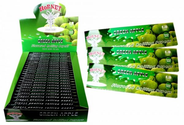 Hornet Rolling Papers King Size - Green Apple Flavour - Image 2