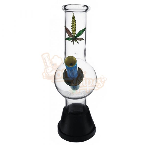 Small Glass Bonza Bubble Coloured Leaf 19cm