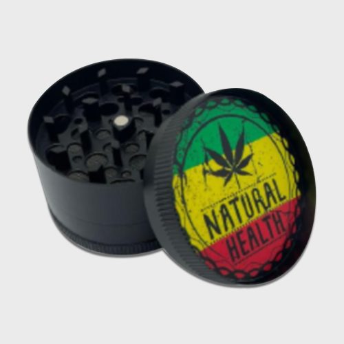 Steel Grinder Black Rasta Pattern 52mm 4-Part