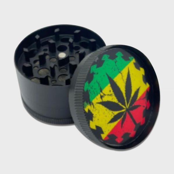 Steel Grinder Black Rasta Pattern 52mm 4-Part