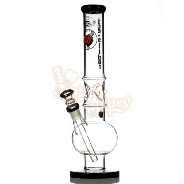 Agung Ice Slider Bubble Full Glass Bong 33cm Black