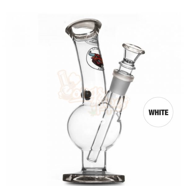 Agung Medium Bull Glass Slider Bubble Bong 25cm White