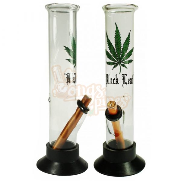 Black Leaf Glass Waterpipe 30cm