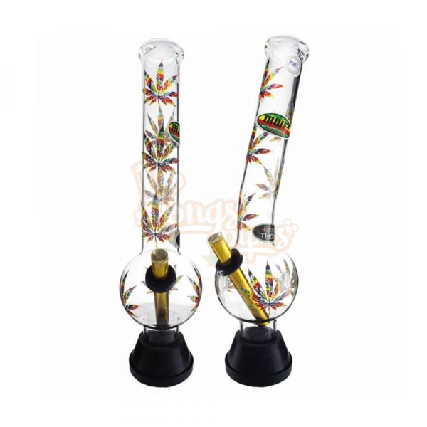 XLarge Glass Bonza Bubble Colorful Leaf 36cm