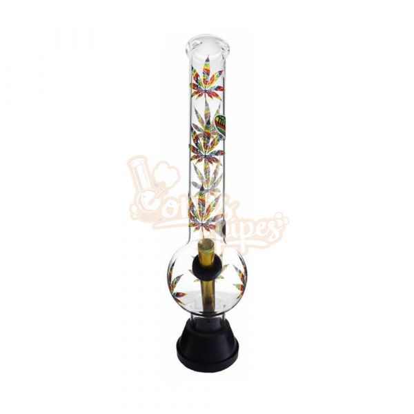 XLarge Glass Bonza Bubble Colorful Leaf 36cm