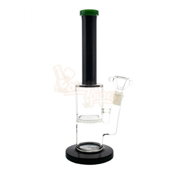 Straight Coloured Honeycomb Glass Water Pipe 26cm