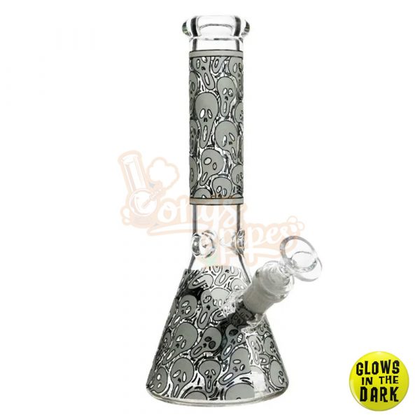 Glow In The Dark Skull Scream Glass Beaker 25cm