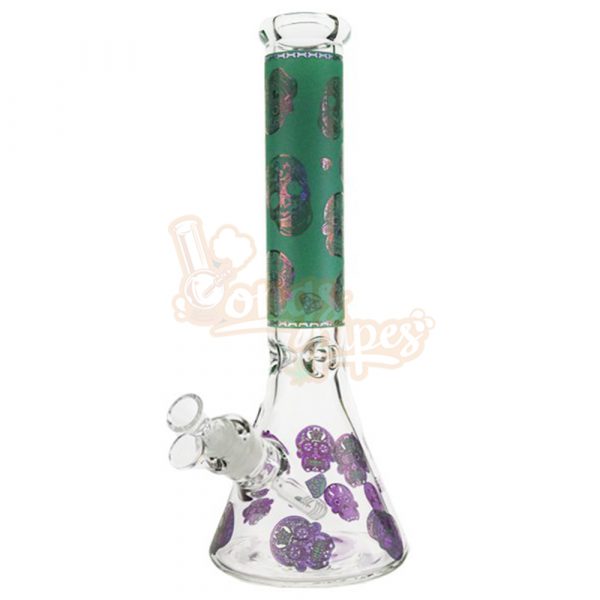 Royal Edition Skull Glass Beaker 35cm Green