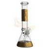 3D Honeycomb Glass Beaker Bong 25cm Amber