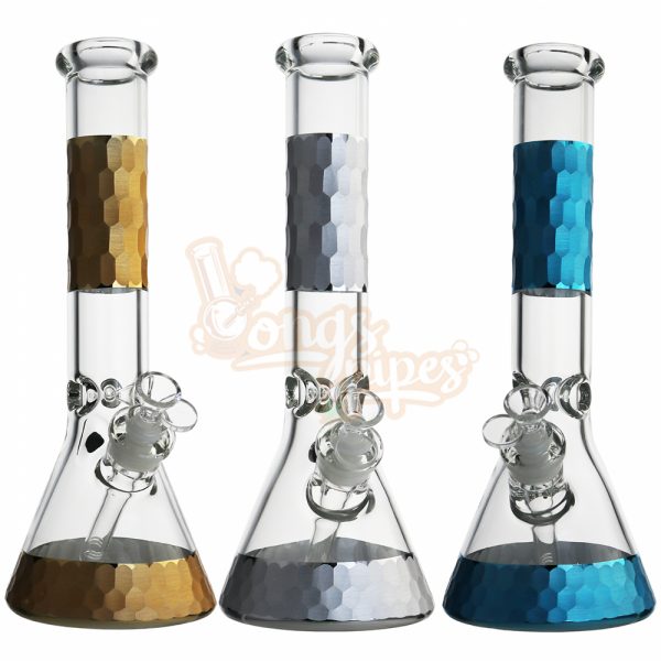 3D Honeycomb Glass Beaker Bong 25cm