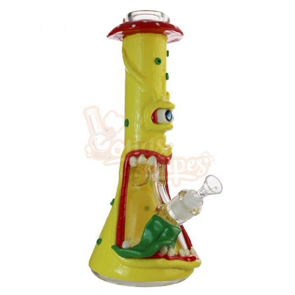 3D Yellow Mushroom Monster Beaker Bong 32cm