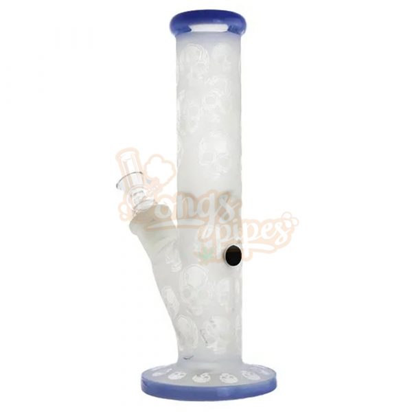 Didgeridoo Straight 9mm Frosted Skulls Waterpipe 30cm Blue