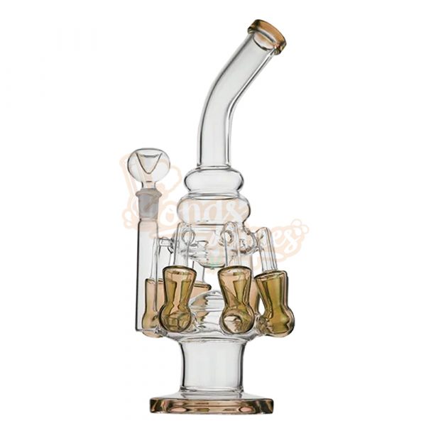 Octopull Dual Level Inline Percolator Bong 35cm Amber