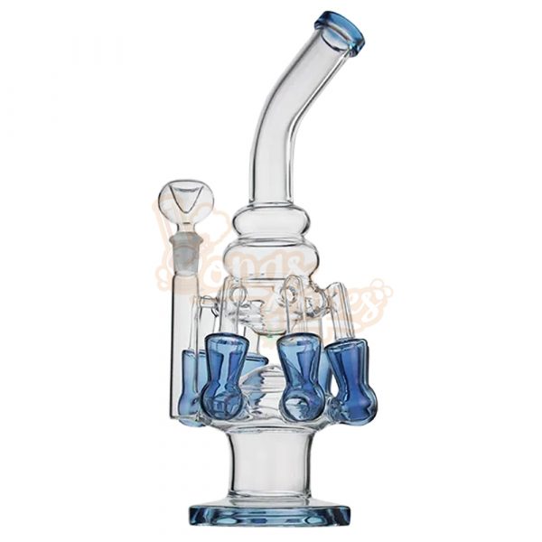 Octopull Dual Level Inline Percolator Bong 35cm Blue