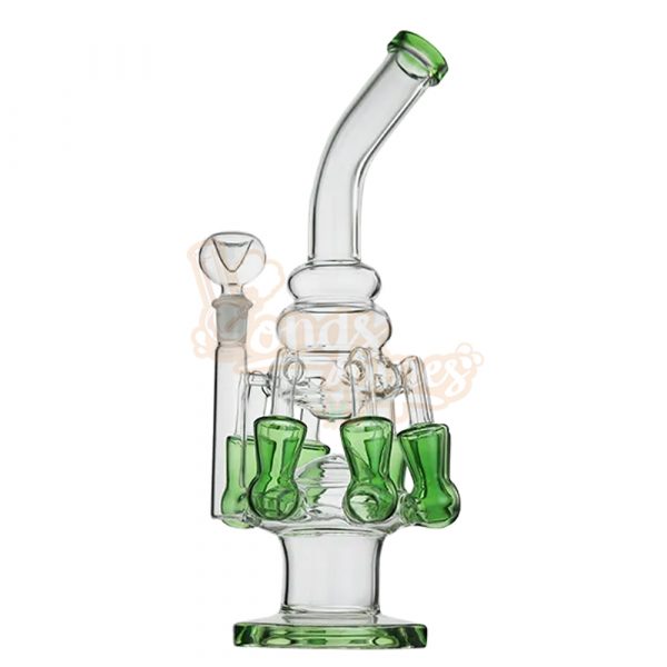 Octopull Dual Level Inline Percolator Bong 35cm Green