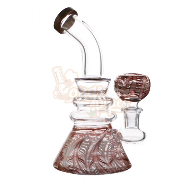 3 Ring Beaker Bongs 17cm Amber