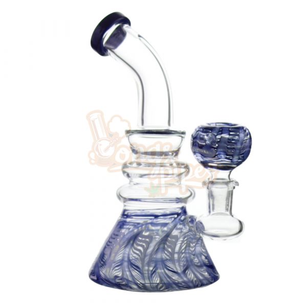 3 Ring Beaker Bongs 17cm Blue