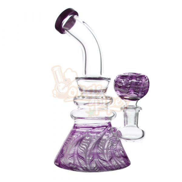 3 Ring Beaker Bongs 17cm Purple