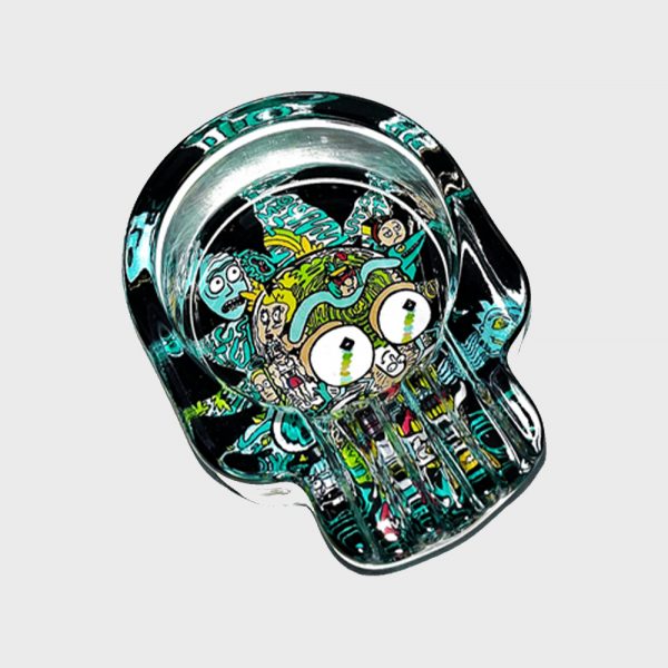 Rick and Morty Thick Glass Skull Shaped Astray