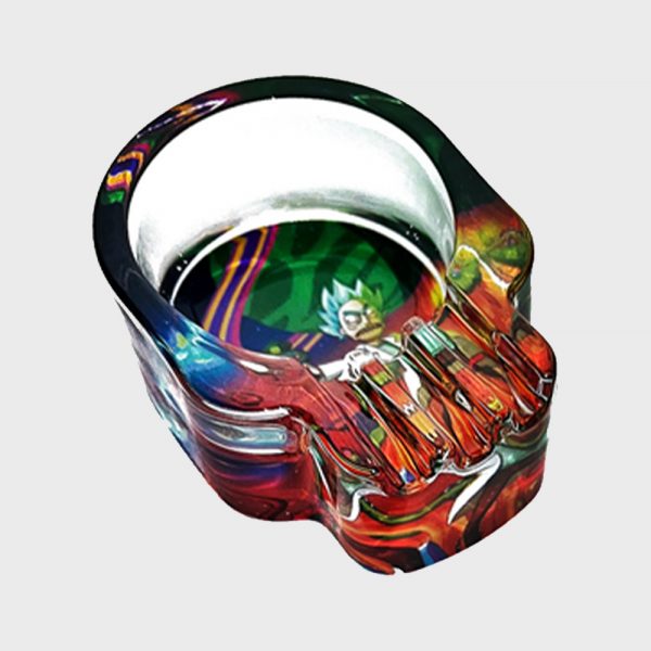 Rick and Morty Thick Glass Skull Shaped Astray