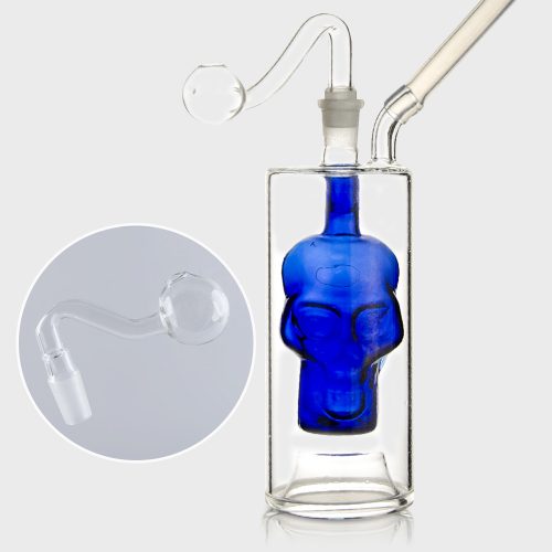 Combo Skull Crack Bongs with Twin Mini Bubbler Glass Pipe