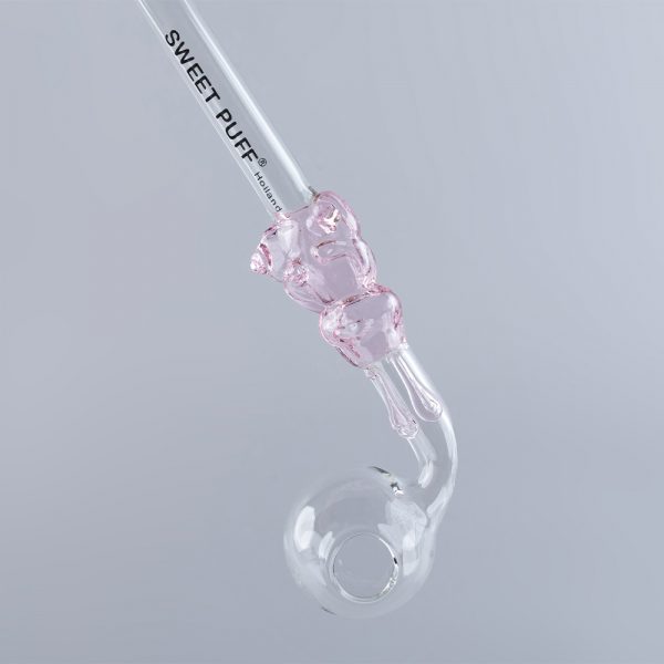 Bunny Sweet Puff Glass Pipe 14cm Pink Bunny and Balancer